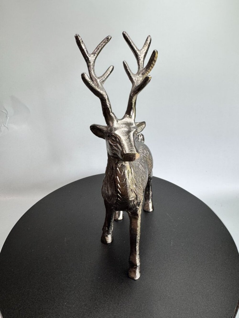 Vintage Silver Metal Deer Figurine Stag Buck Statue Rustic Lodge Woodland Decor - Picture 6 of 8